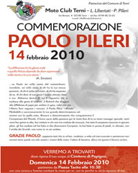 14 Febbraio: Commemorazione del Campione del Mondo Paolo Pileri