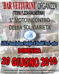 20 Giugno: 5° MotoIncontro della Solidarietà - Bar Vetturini